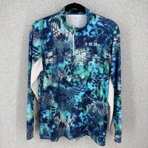 Huk Kryptek Mens Icon 1/4 Zip Top Shirt Size XL Long Sleeve Performance Fishing